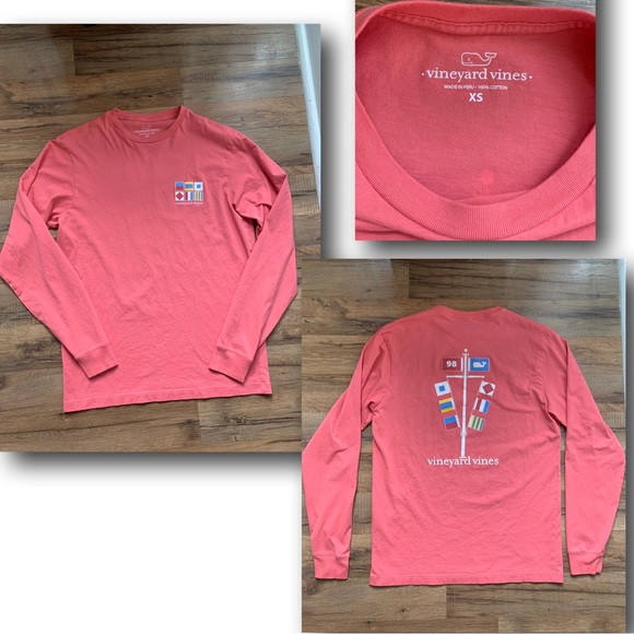 Vineyard Vines Long-sleeve Graphic Tee Mens Flagpoles Size-XS - Picture 1 of 11